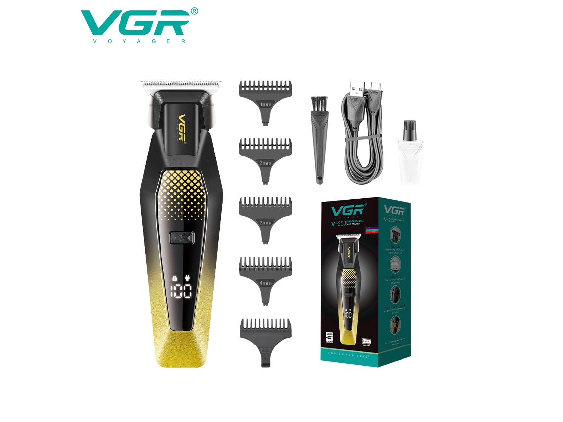 (amarelo) Cortador De Cabelo Elétrico Cabeça De Óleo Empurrar Branco Elétrico Empurrar Corte Display Digital