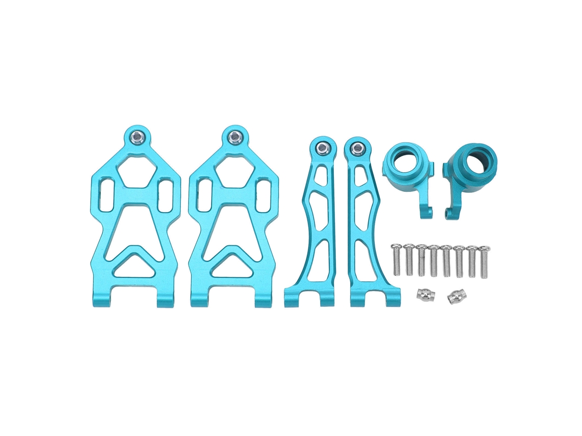 Mali braços de Suspensão Dianteiros Superior e Inferior com Copo de Direção para Carros Rc Scy 1/16 16101pro 16102 Azul