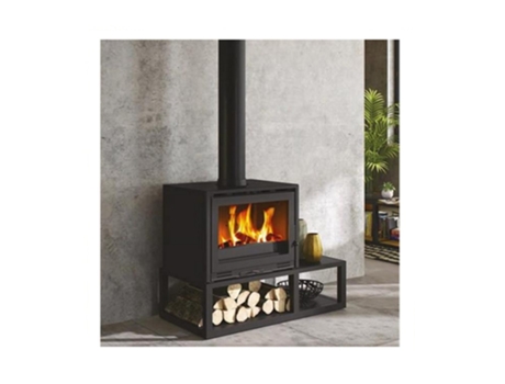 Fogão a Lenha de Ferro Fundido Preto 10Kw 411109Noir GODIN