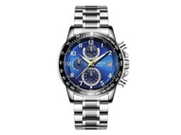 Lurelia Relógio Masculino, Modelo 6112, Movimento De Quartzo, Data/calendário, Luminoso, Duplo Fuso/mostrador, Aço Inoxidável, Resistente À Água