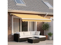 Vidaxl Toldo Retrátil Areia 450 × 300 Cm Tecido E Metal