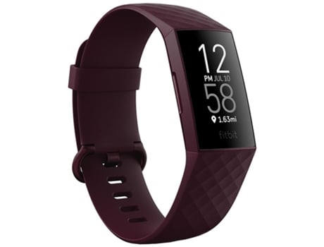 Pulseira Desportiva FITBIT BY GOOGLE Charge 4 Vermelho 40 mm Pulseira Silicone
