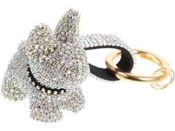 Chaveiro De Cachorro Com Cristal Prateado