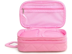 Bolsa De Maquilhagem Com Espelho Dupla Camada Rosa