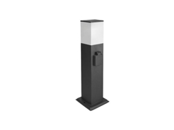 Poste De Farol De Jardim Ip44 Com Plugue Preto Papillon