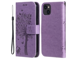 Capa Para Iphone 15 Pele Sintética Roxo