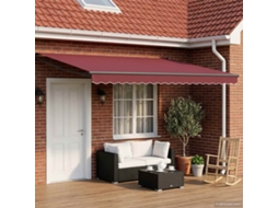 Vidaxl Toldo Retrátil Elétrico Bordô E Antracite 5 X 3 M