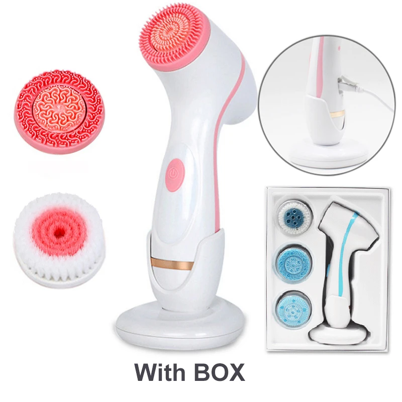 Sistema de Spa Facial com Escova de Limpeza Facial Rotativa Novinha em Folha MDUG (rosa)