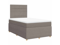 Conjunto 1 Cama Box Spring Vidaxl Marrom-acinzentado Tecido (190 X 120 X 150.5 Cm)