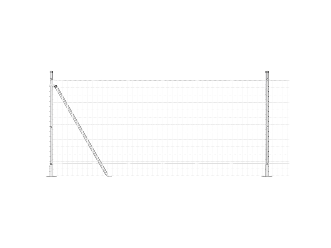 Conjunto 1 Cerca Externa Vidaxl Prateado Aço (10 X 1 M)