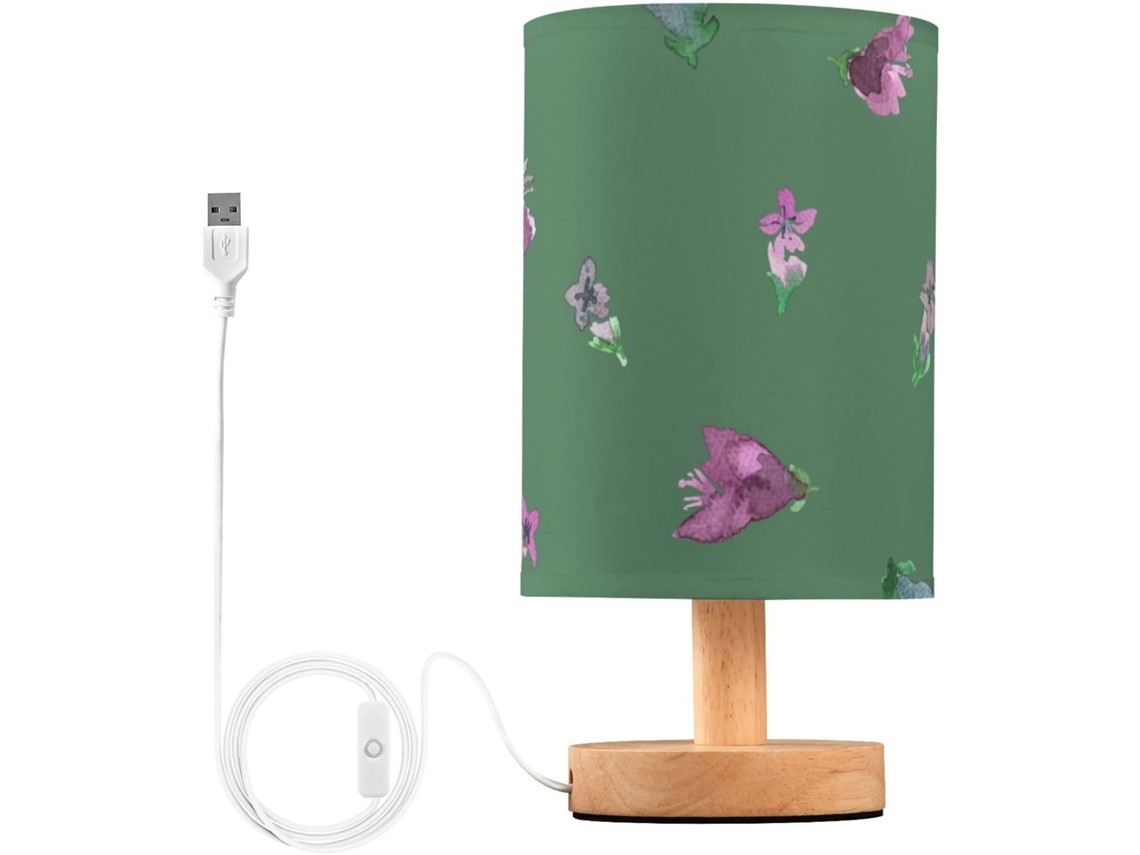 Luminária de mesa Kll Led com suporte de carregamento USB, Padrão Paisley 50 para mesa de sala