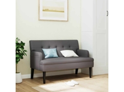 Vidaxl Banco Com Encosto 112x65,5x75 Cm Couro Artificial Cinzento