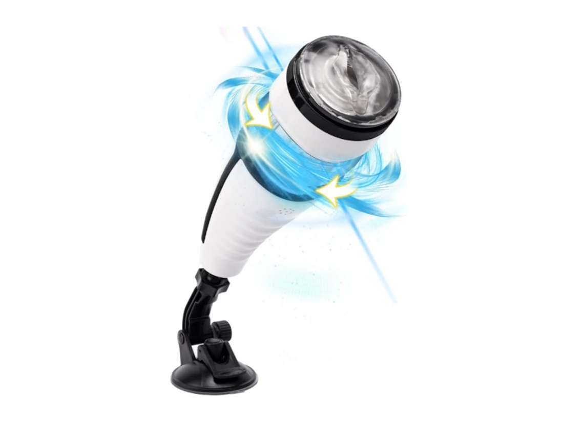 Masterburbator Masculino, Brinquedo Com 7 Modos De Rotação Potentes Para Estimulação Do Pênis, Branco