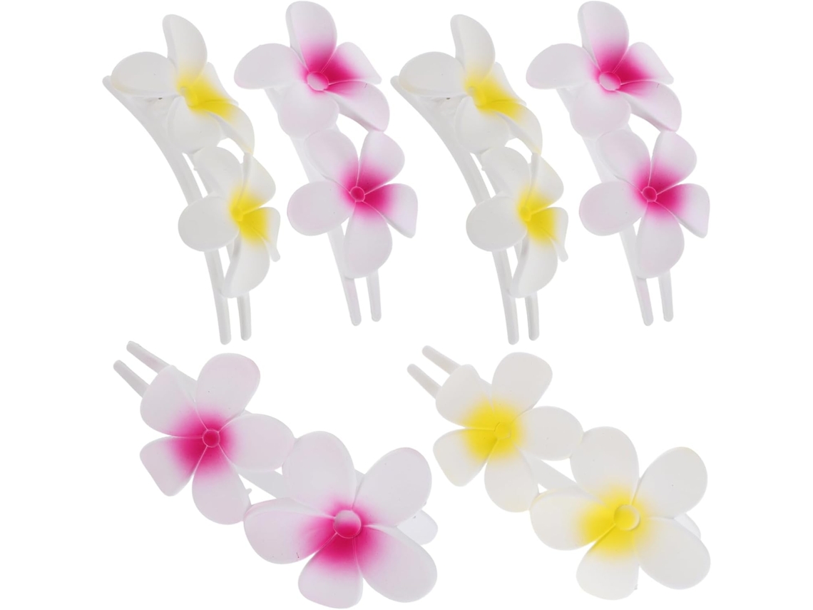 Conjunto De 6 Presilhas De Cabelo Havaianas Coloridas Com Flores - Acessórios Para Mulheres