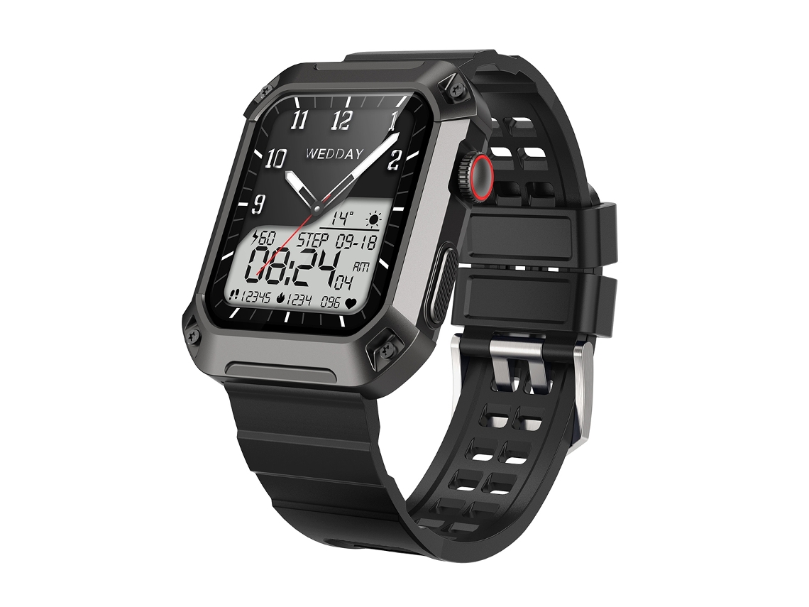 Smartwatch HAMTOD NX3 Pro robusto de 1,83'', suporte para chamada Bluetooth / sono / frequência cardíaca / oxigênio no sangue /