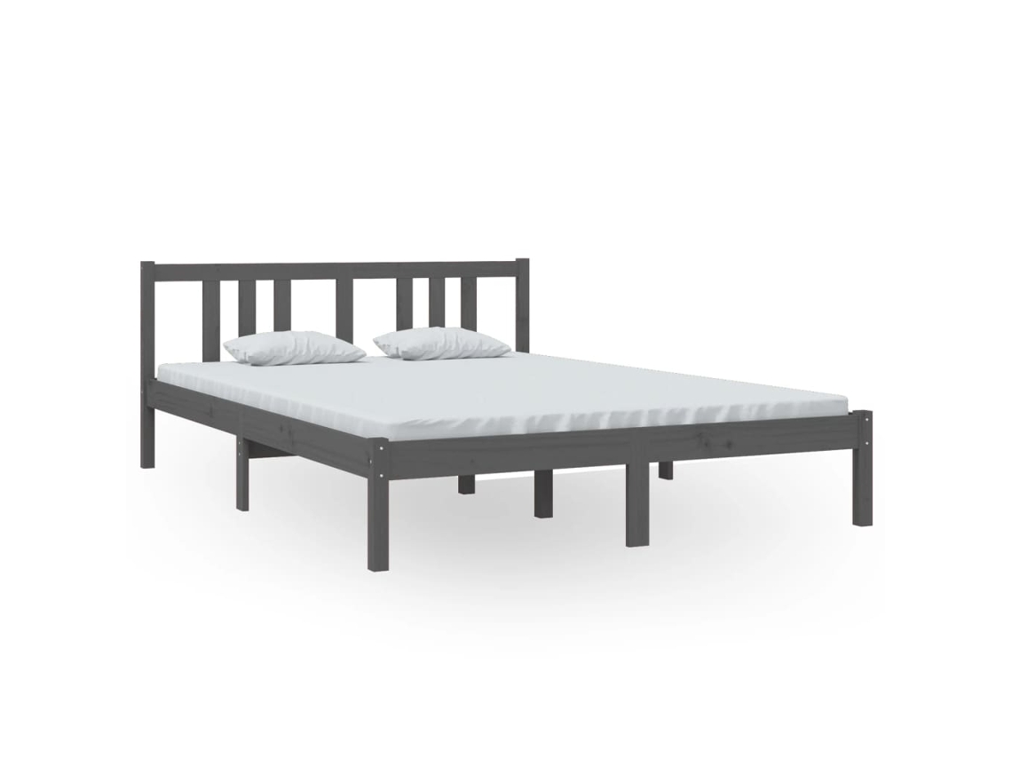 Bed Frame, Bed Frames Vidaxl Cinzeto Madeira (140 X 200 Cm)
