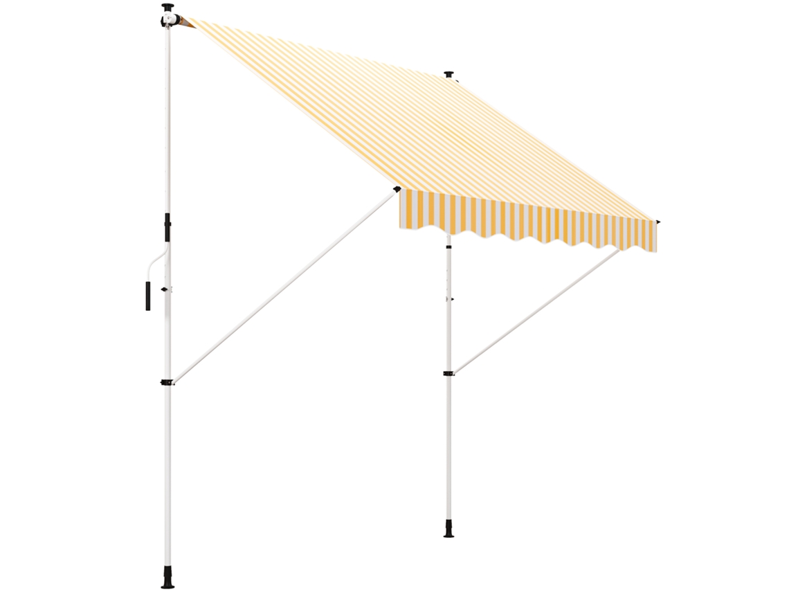 Toldo Manual Retrátil 360x220 Cm com Manivela e Proteção UV30+ Creme S/MARCA