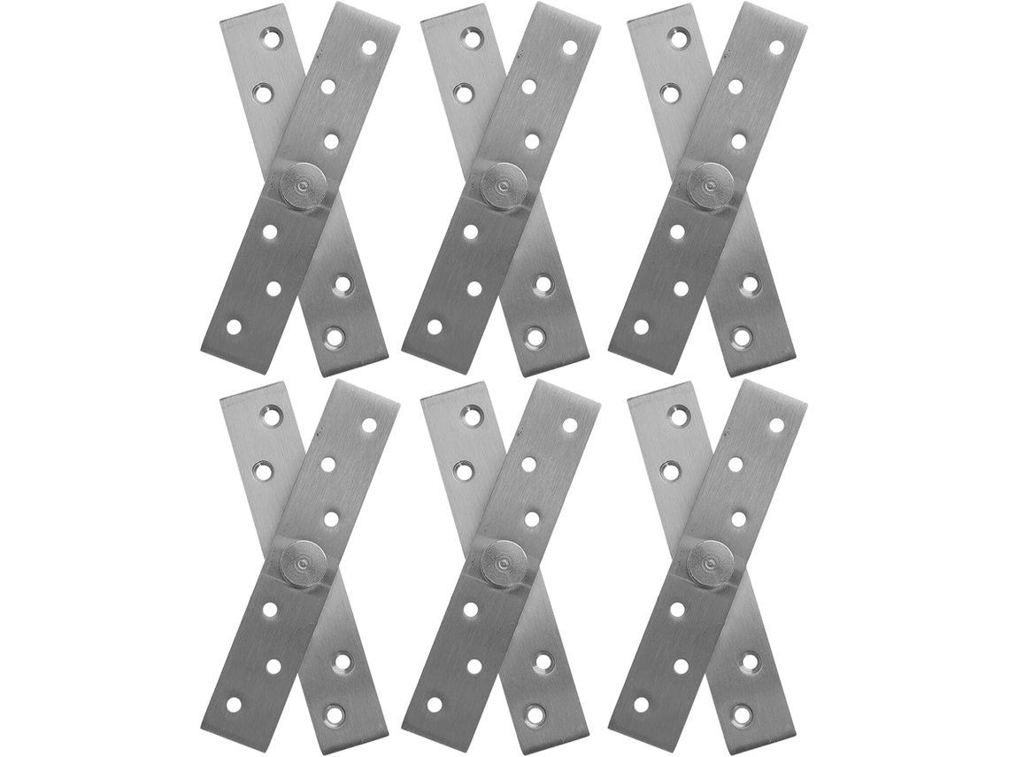 Conjunto De 6 Dobradiças Pivotantes Invisíveis Pequenas, Em Prata