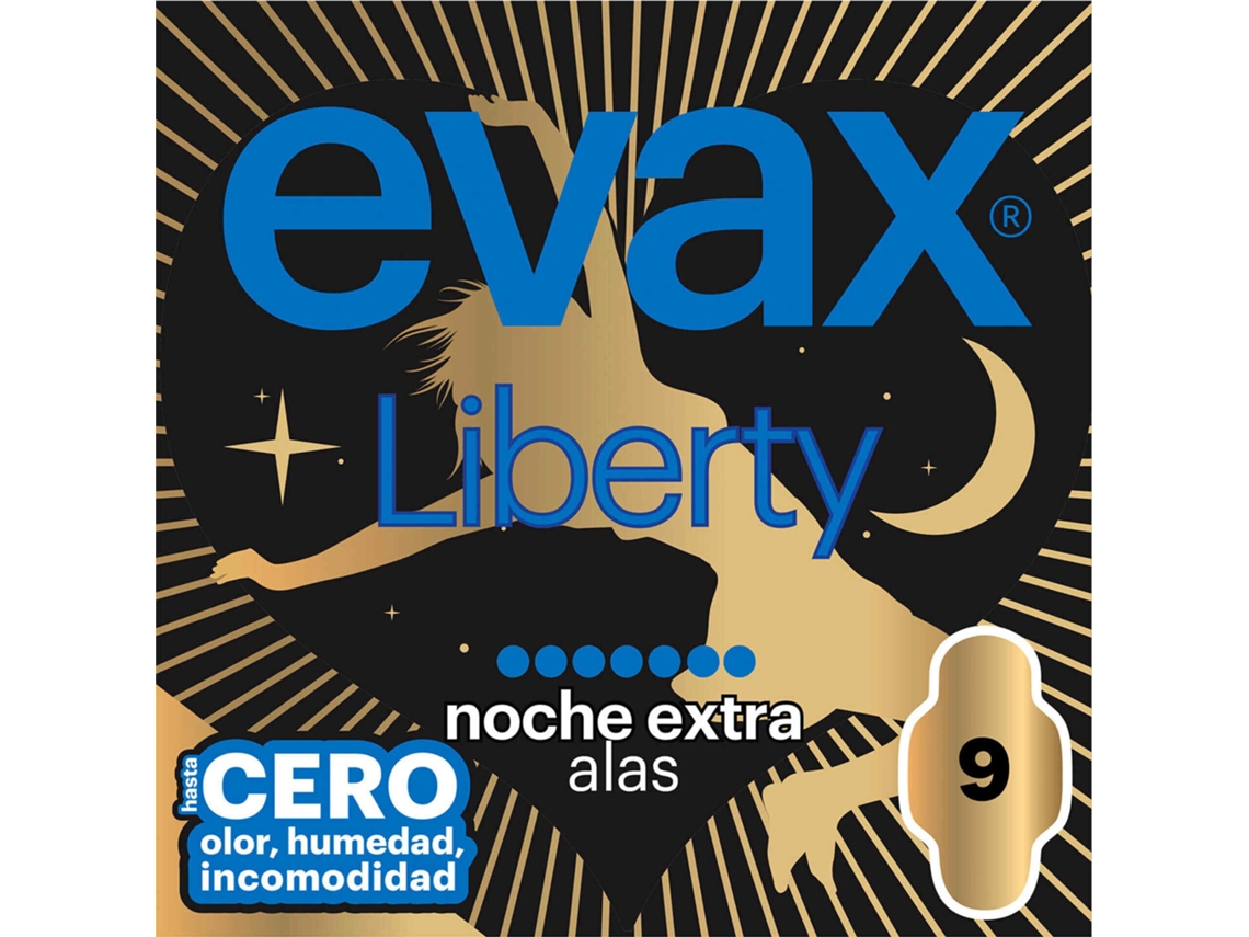 Pensos Higiénicos Liberty Noite Extra com Abas Evax