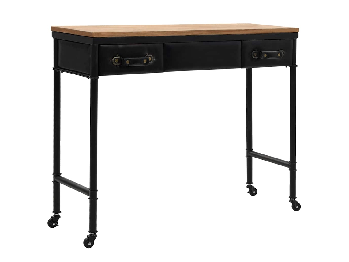 Vidaxl Mesa Consola Em Mdf E Madeira De Abeto 100x33,5x80 Cm