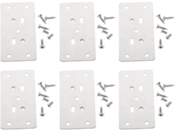 Conjunto De 6 Placas Aço Inoxidável Para Reparo Dobradiças Armários.