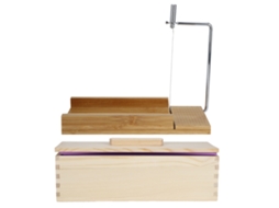 Kit de Moldes e Cortadores para Sabão, Velas e Pães em Madeira de Bambu e Silicone com Tabuleiro | S/MARCA