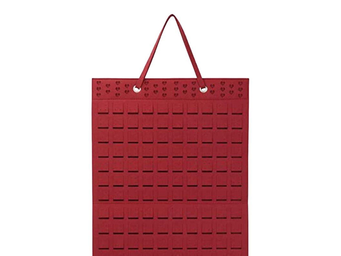 2026-organizador De Pingentes Pendente De Parede, Vermelho, Armazenamento Para Joias, Presente Ideal Para Mulheres, 22,5x13,6 Polegadas
