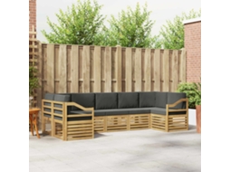 Vidaxl Conjunto De Sofás Para Exterior 7 Unid. Branco E Antracite