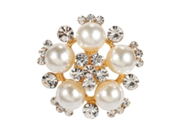 Broche Feminino Moda Com Pérola E Strass Decoração