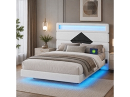 Cama Casal 140x190 cm com Design Flutuante MEXUS