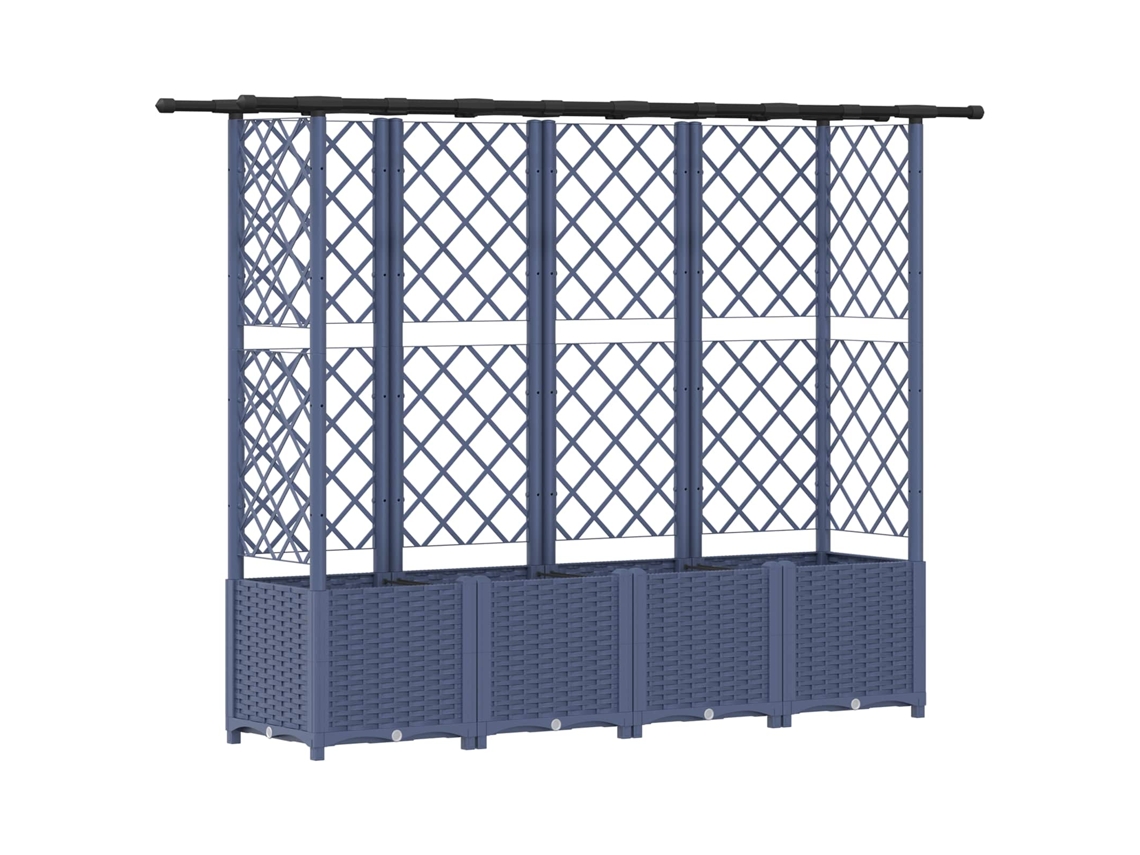 Vidaxl Cama Elevada Com Treliça E Telhado Cinzento 203 X 40 X 138 Cm