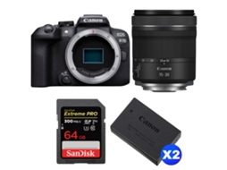 Eos R10 + Rf 15 30mm F4.5 6.3 Is Stm + 1 Sandisk 64gb Uhs ii 300mb/s + 2 Canon Lp e17 + Ebook “20 Dicas para Fotos Que Impressionam” CANON