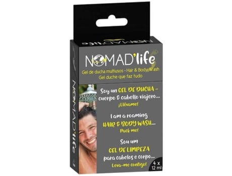 Multipack NOMAD LIFE Gel de Limpeza Cabelos e Corpo (Outlet Caixa Aberta - 4 x 12 ml)