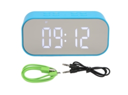 Reloj Despertador Digital Inteligente Con Espejo Y Altavoces Dobles 45mm Reducción de Ruido para Dormitorio Azul