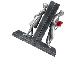Besportble Conjunto de 2 Suportes para Livros Decorativos em Resina, Ideais Pesados, com Estátuas Casal Pratea