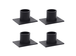 Suportes De Velas Linjou, 4 Unidades, Design Moderno, Preto Fosco, Para Velas Finas, Decoração De Centro De Mesa