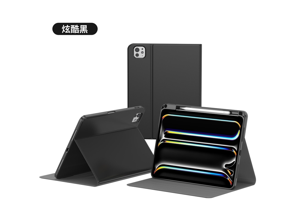 Capa Para Ipad Air Edição 2025 11 Liquid Book Pen Slot Cool Black All Inclusive