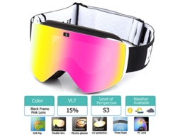Óculos De Esqui Com Lente Polarizada De Dupla Camada Magnética, Óculos Antiembaçante Uv400 Para Esqui E Snowboard, Óculos De Esqui Para Homens E Mulhe