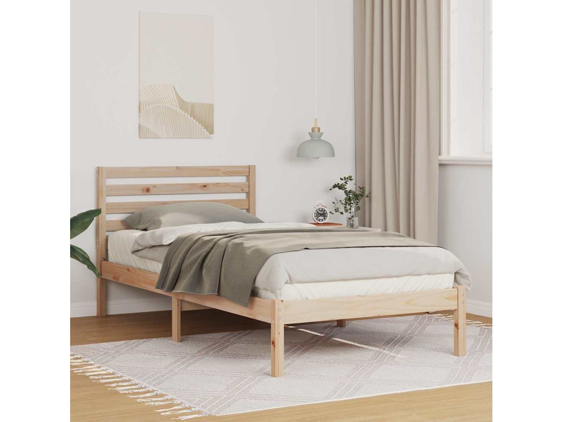 Vidaxl Estrutura Da Cama Com Cabeceira Castanho 90 X 190 Cm