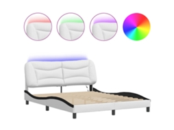 Bed Frame, Bed Frames Vidaxl Branco Couro Artificial (160 X 200 Cm)