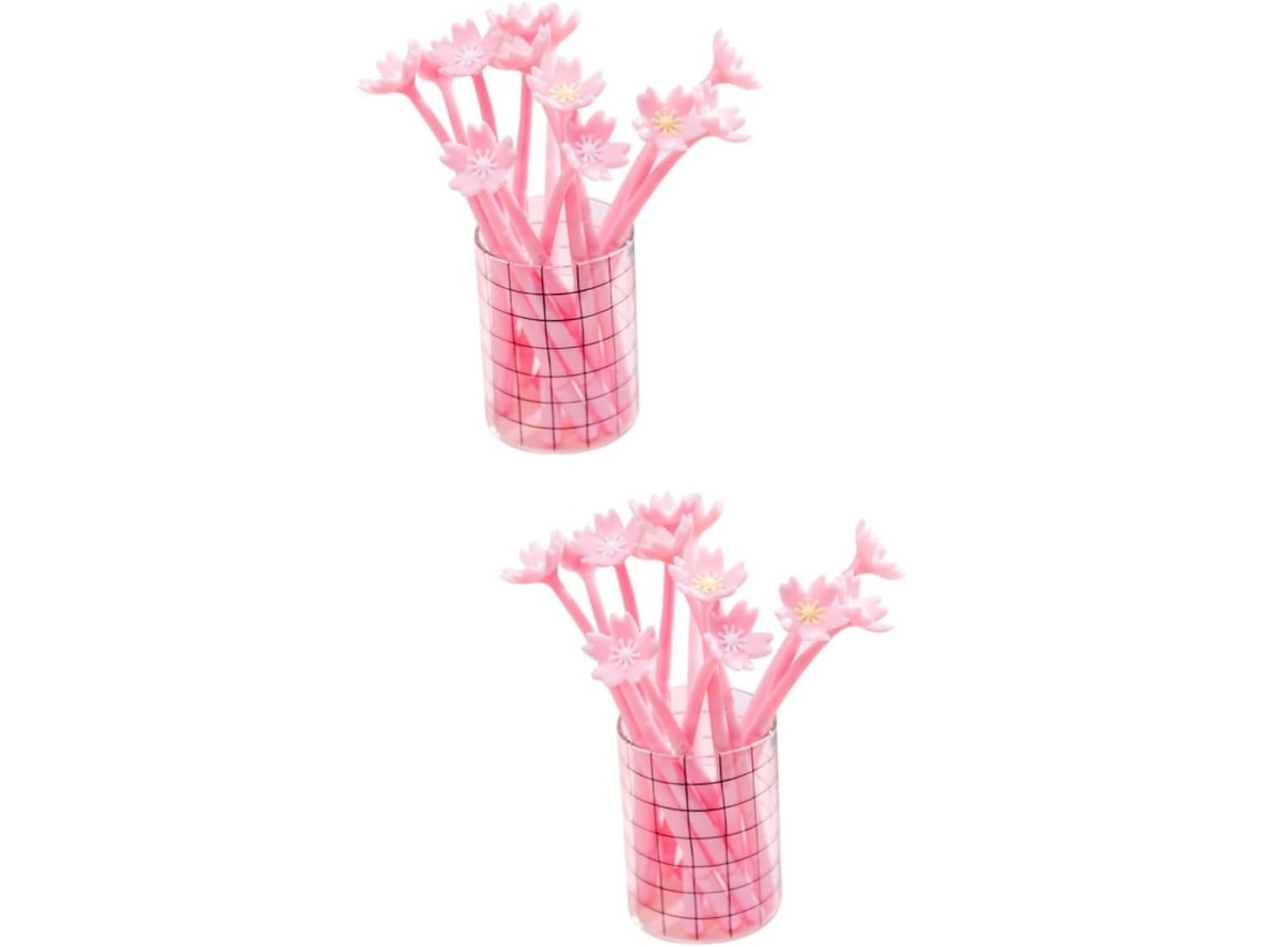Conjunto De 20 Canetas Gel Florais Para Estudantes, Instrumentos