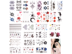 Tatuagens Temporárias À Prova Dágua Konsait, Tatuagens Pretas Pequenas Para Corpo, Tatuagens Para Braço, Mão, Pescoço E Pulso, 30 Folhas