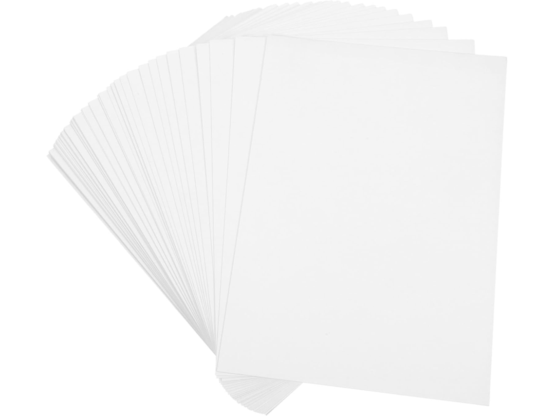 Conjunto de 50 Peças Cartolina Branca Grossa Stobaza para Scrapbooking, Desenho e Confecção Cartões Diy Pape