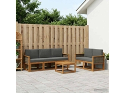 Vidaxl Conjunto De Sofás Para Exterior 6 Unid. Natural E Antracite