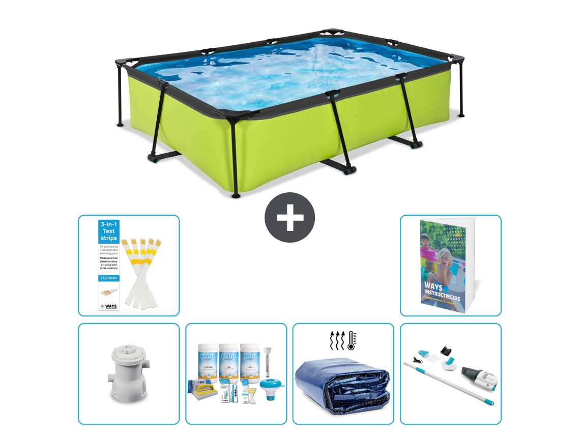 Piscina Exit Retangular 300x200x65 Cm 5 peças S310 EXIT TOYS