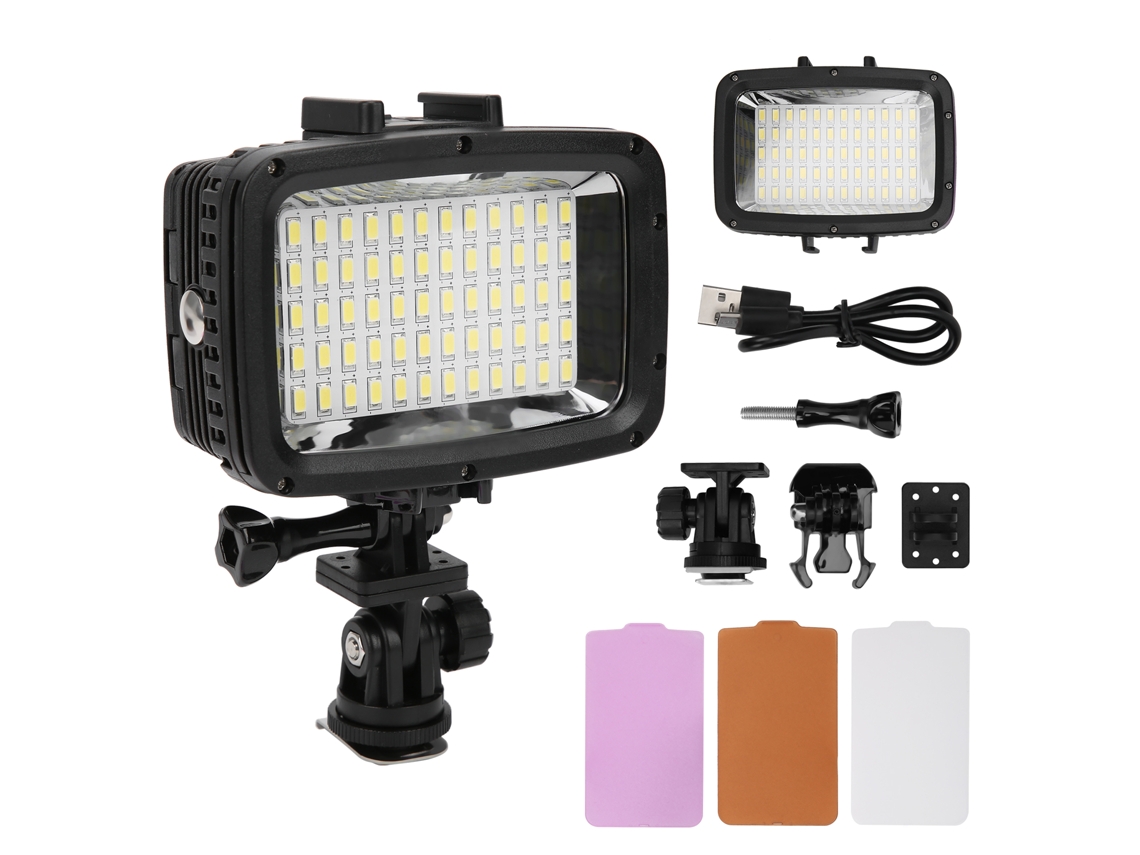 Luz de preenchimento LED SL-101 à prova d'água até 40m, 5500-6000K para câmeras de vídeo e fotografia SLR/PC.