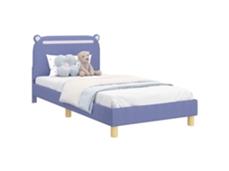 Conjunto 1 Cama Moderna Vidaxl Azul Tecido (90 X 190 Cm)