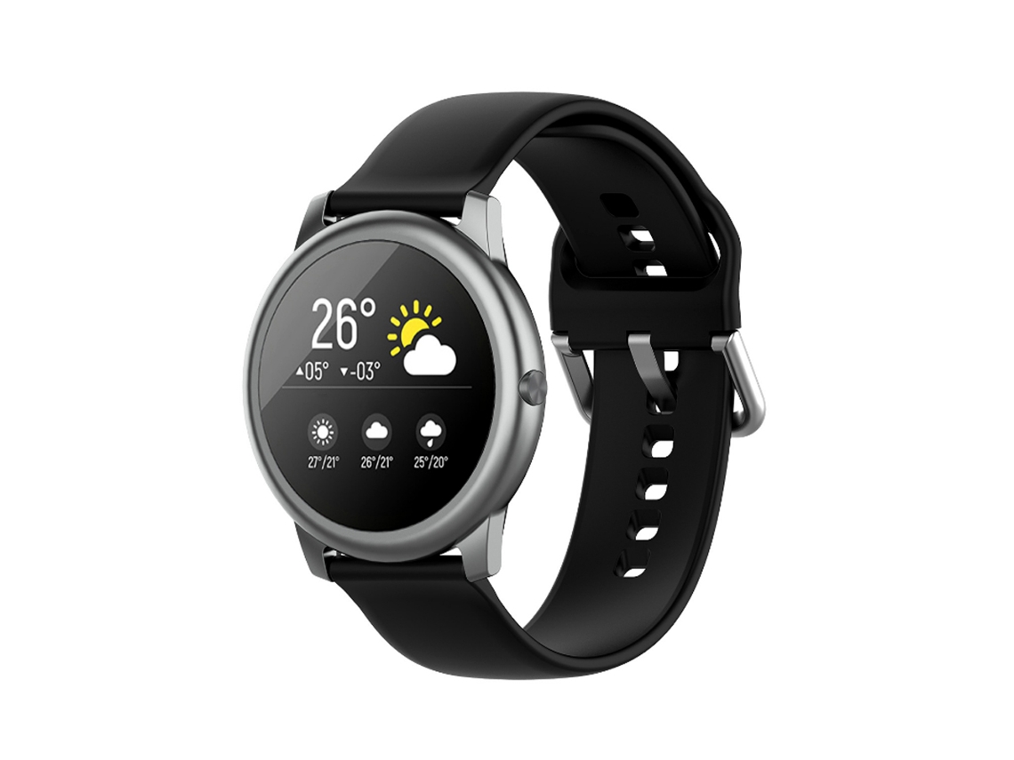 Aetheria pulseira de Silicone Macia para Haylou Solar Ls05/ls05s/ls04 22mm com Fivela Prata