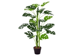 Planta artificial de monstera, 21 folhas, vaso de cimento, 16x100cm S/MARCA