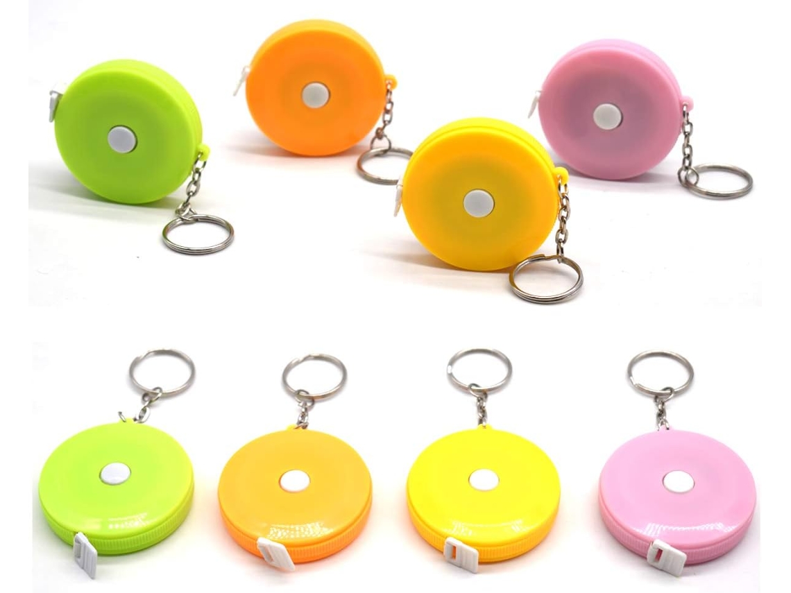 Conjunto De 8 Mini Réguas Retráteis Portáteis Com Fita Métrica Para Chaveiro